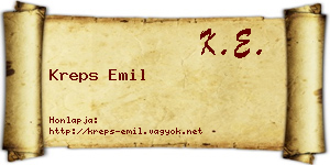 Kreps Emil névjegykártya